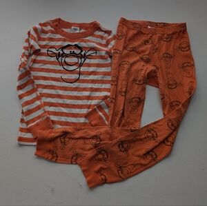 Hanna Andersson Tiger Pooh Pajamas Cotton Stripes Size 8 Unisex Boys Girls